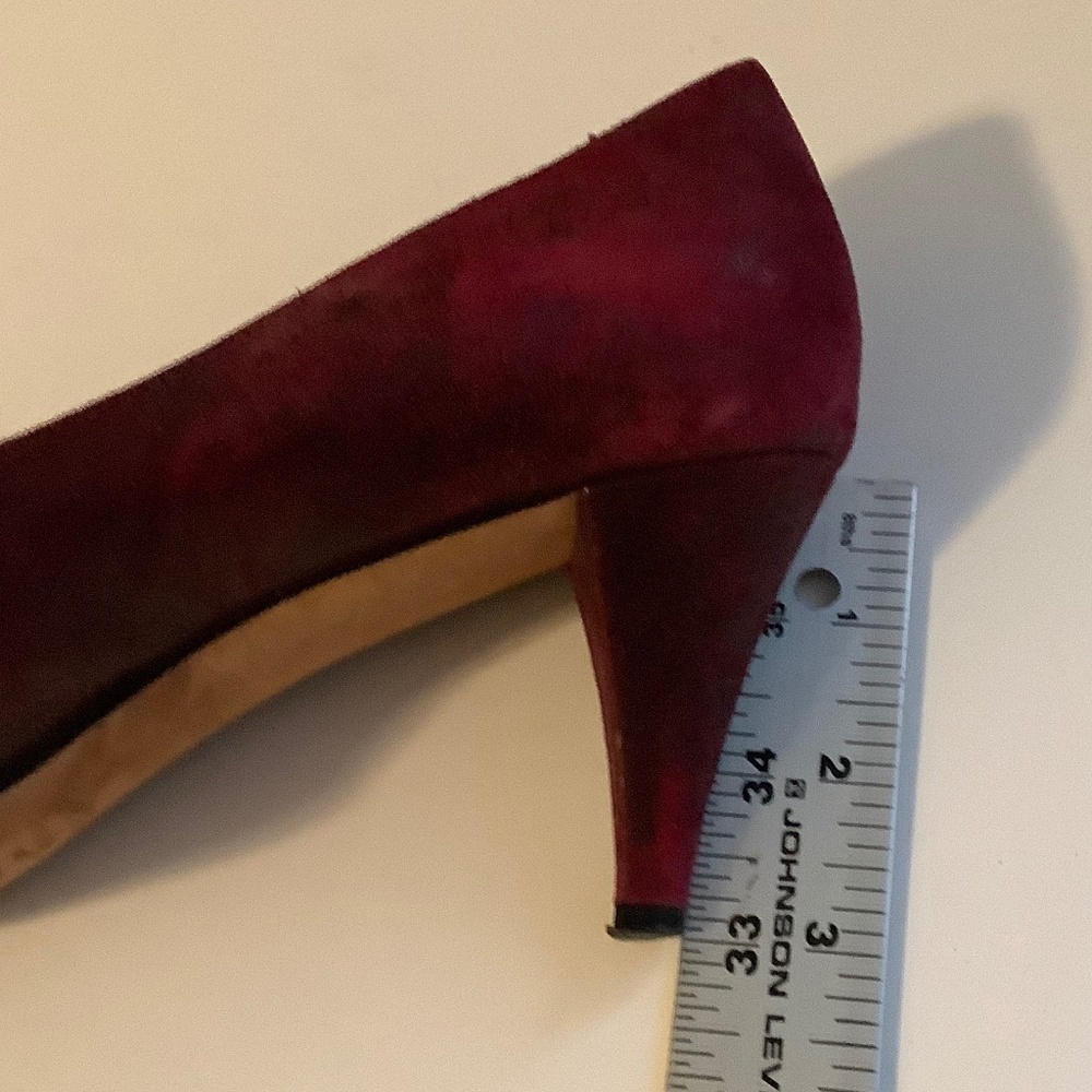Butter| Made in Italy Burgundy Pump 3” Heel Retro Holiday Party Pin-Up Sz 8B - Picture 4 of 7